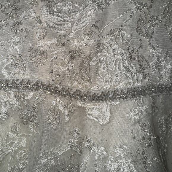 David Bridal DB Girl 2T Dress Lace Embroidered Rhinestone Beaded Wedding Formal - Picture 5 of 16